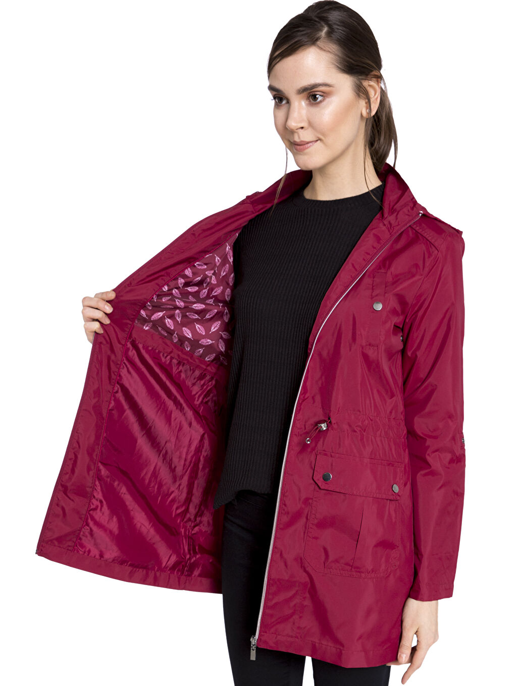 Koyu Kırmızı Yağmurluk-1