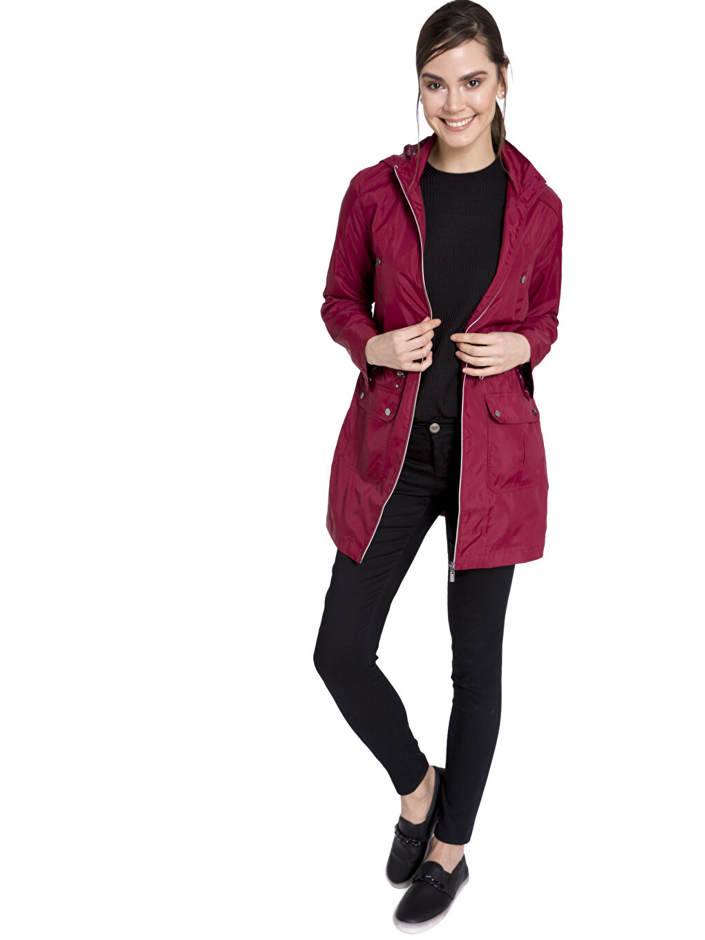 Koyu Kırmızı Yağmurluk-3