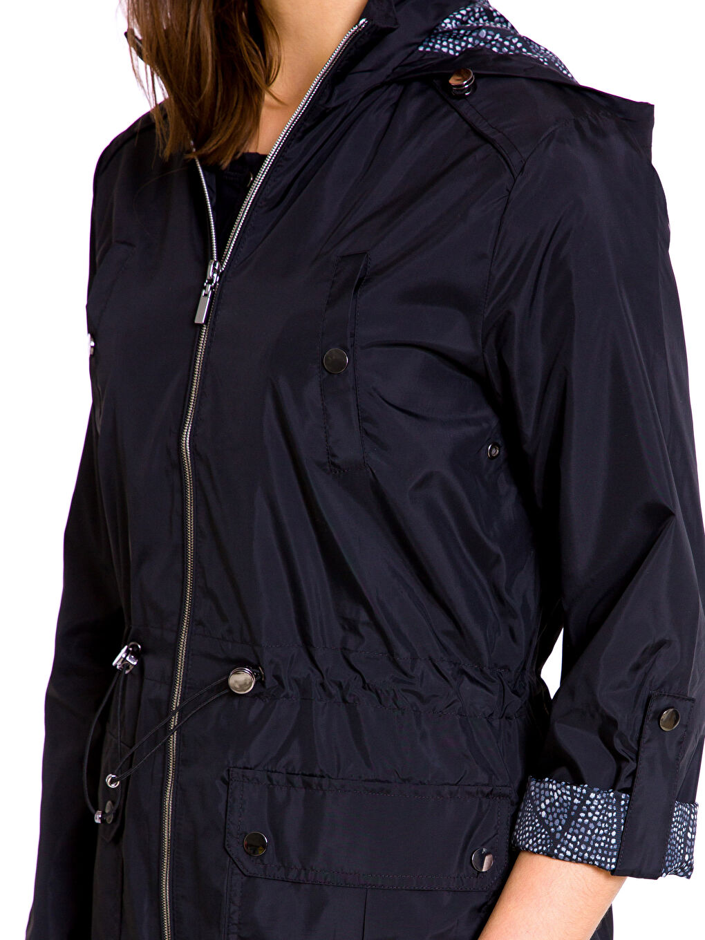 Woman BLACK Raincoat-3