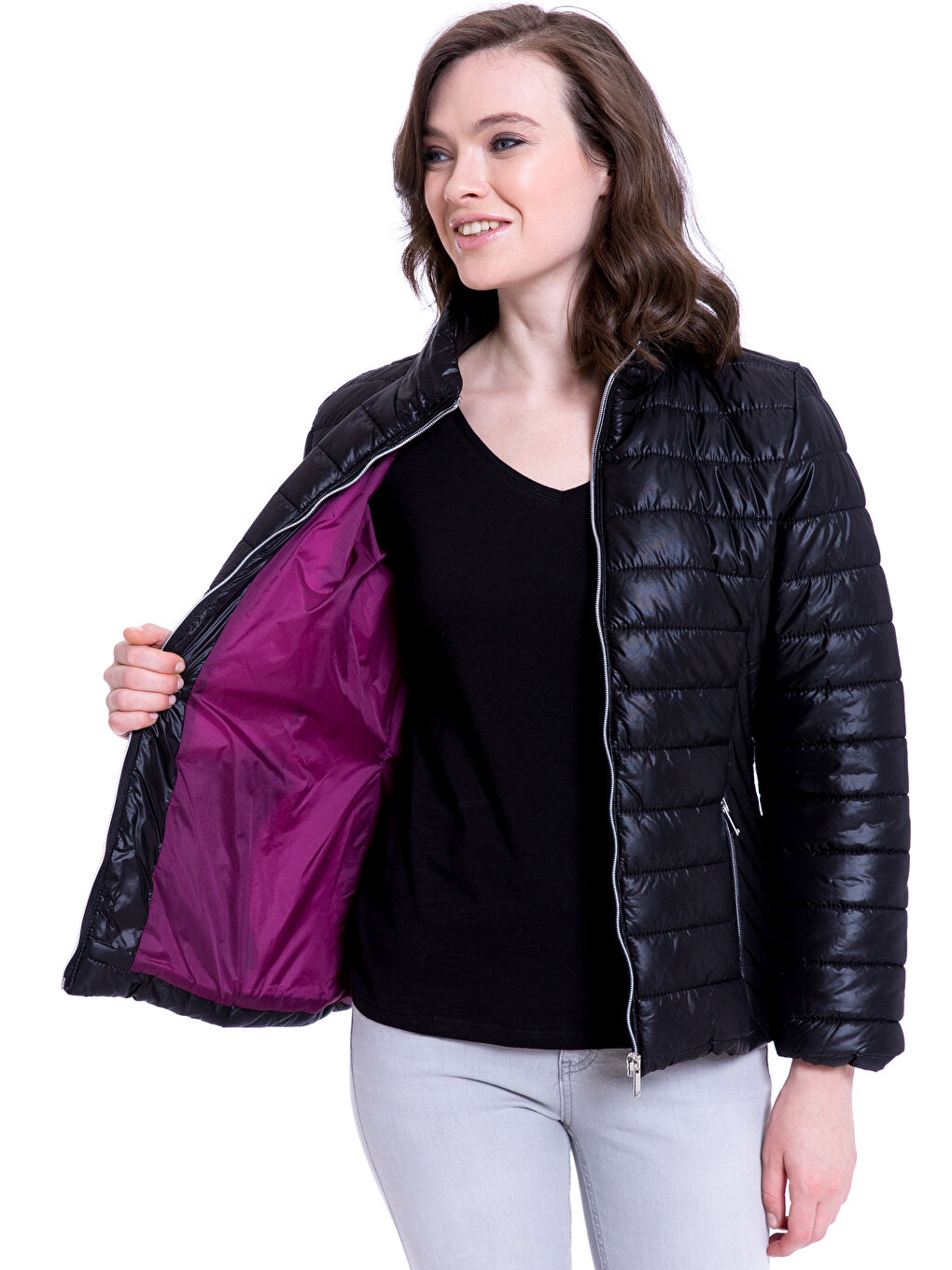 Woman BLACK Puffer Coat-1