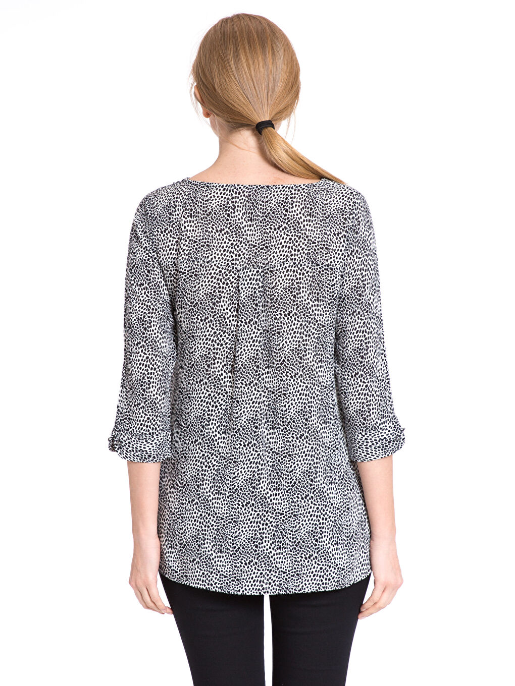 Siyah Baskılı Bluz-1