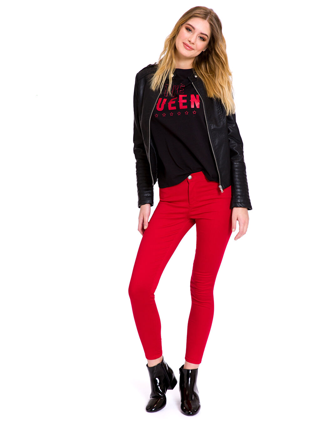 Yeni Siyah Deri Görünümlü Mont-2