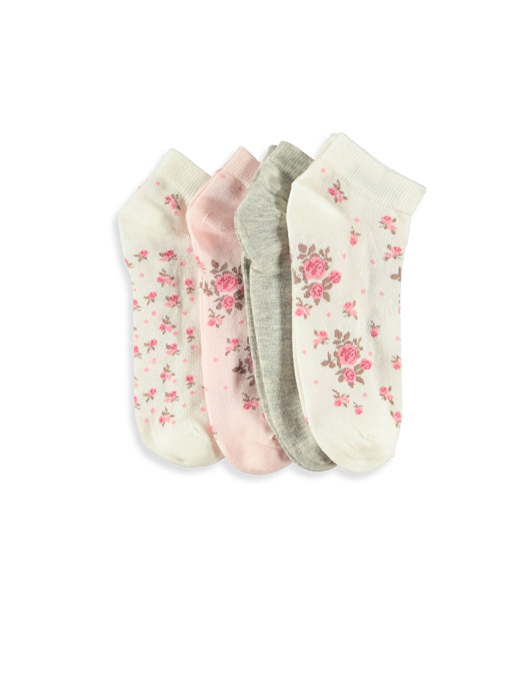 Pembe Baskılı Patik Çorap-1