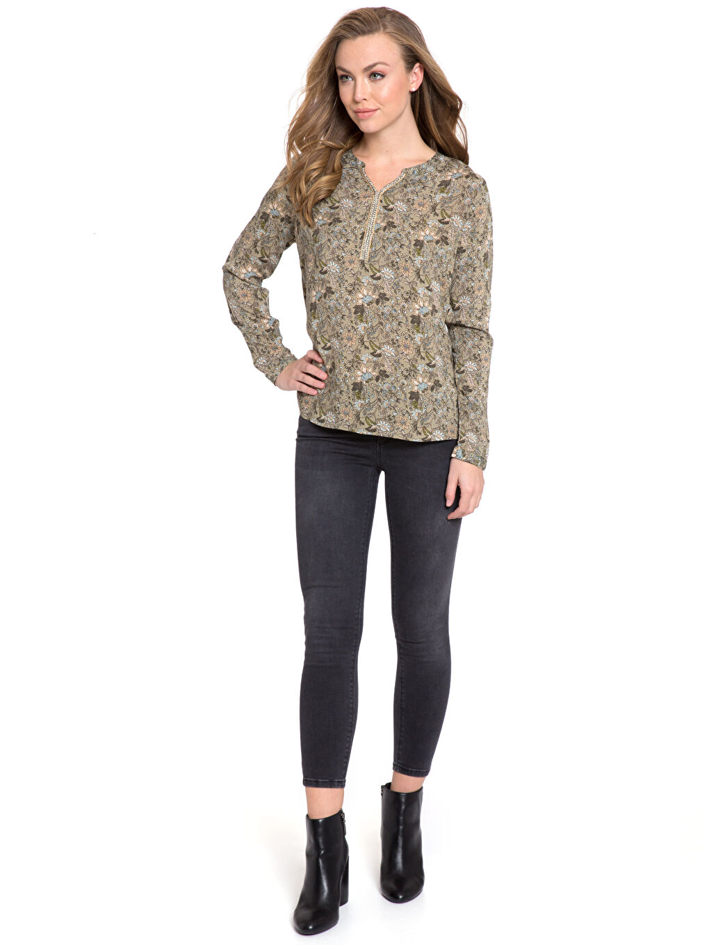 Regular Fit Printed Women's Blouse-2