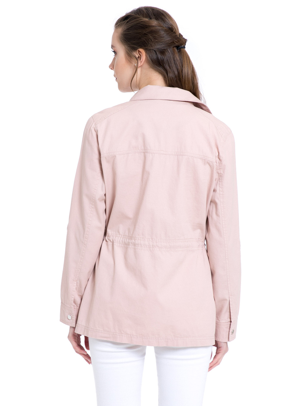 Pembe Kadın İnce Parka-2