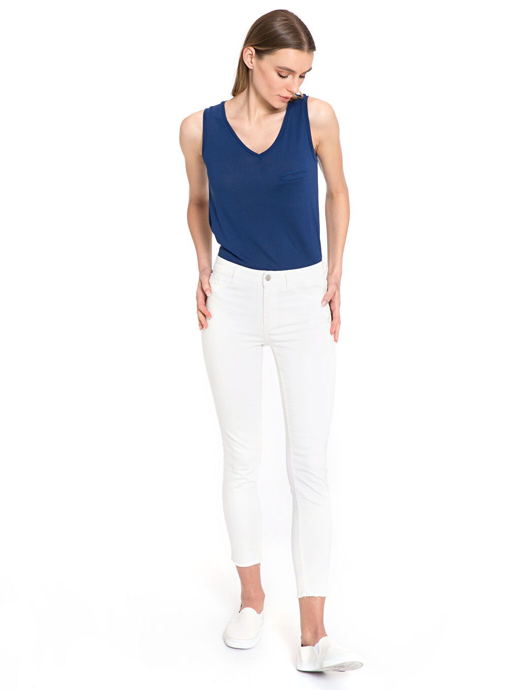 Женщины Синий Майка-2