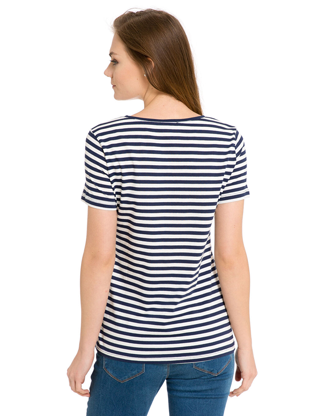 Beyaz-Açık Gri-Koyu Mavi Tişört-1