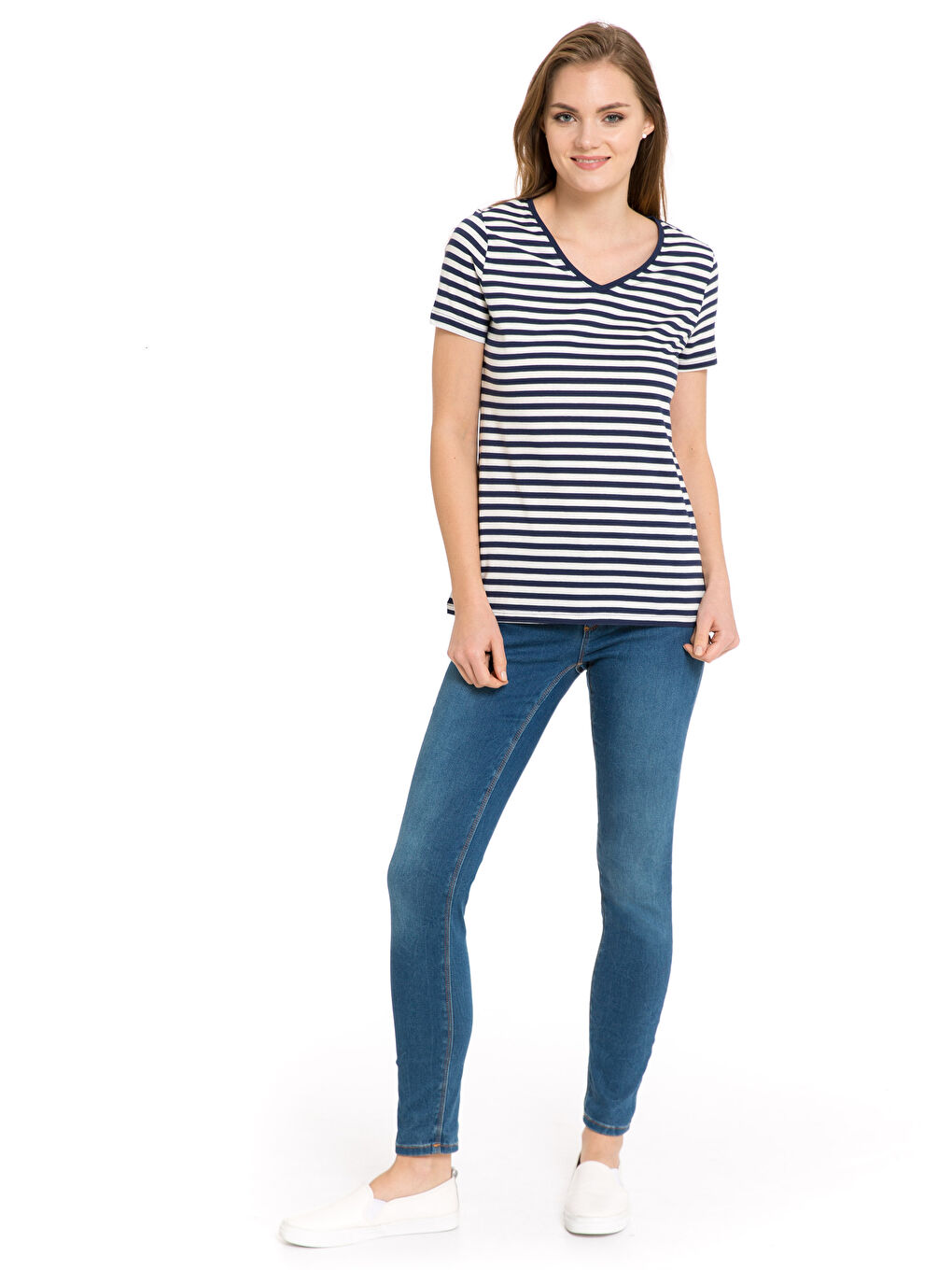 Beyaz-Açık Gri-Koyu Mavi Tişört-2