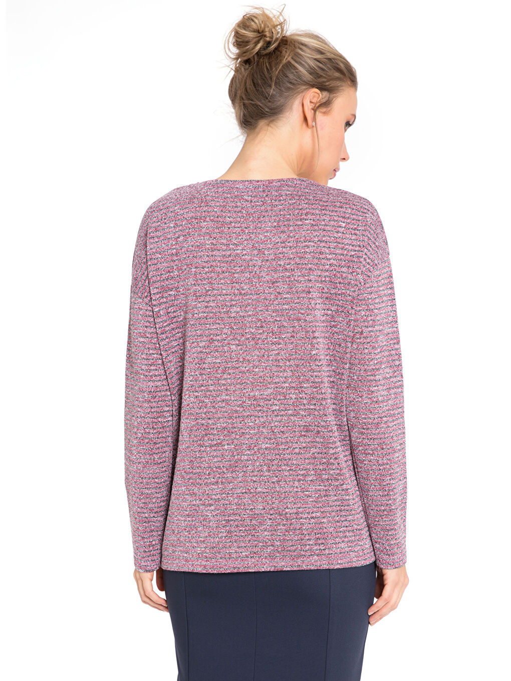 Ekru-Fuşya Tişört-1