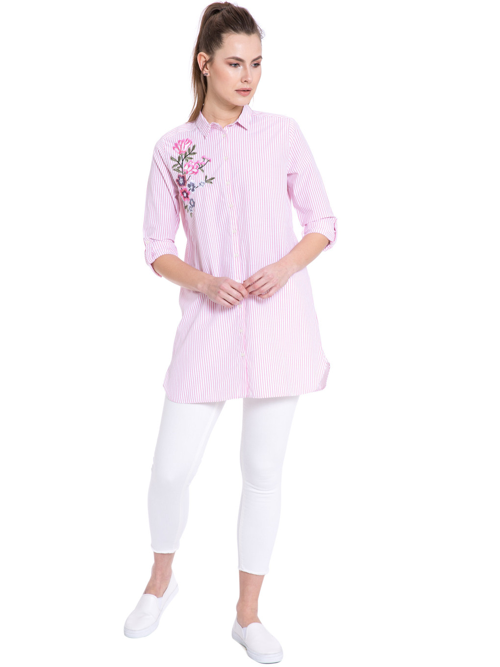 Ekru-fuşya Tunik-2
