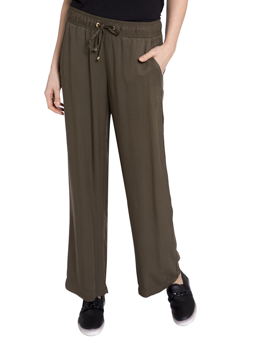 Woman KHAKI Trousers-2
