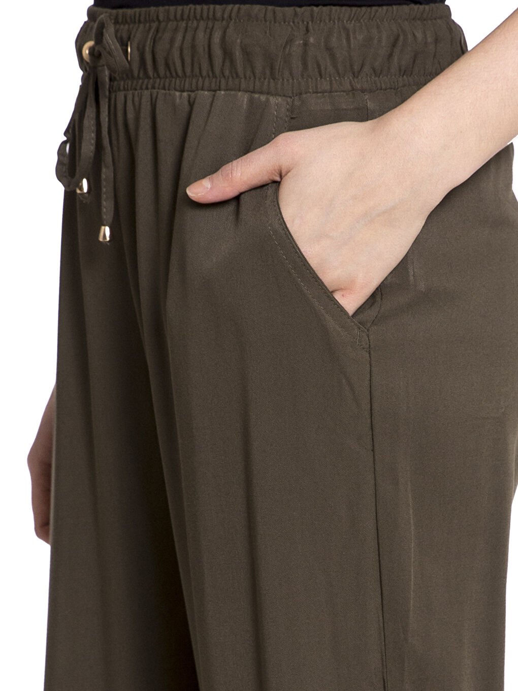 Woman KHAKI Trousers-3