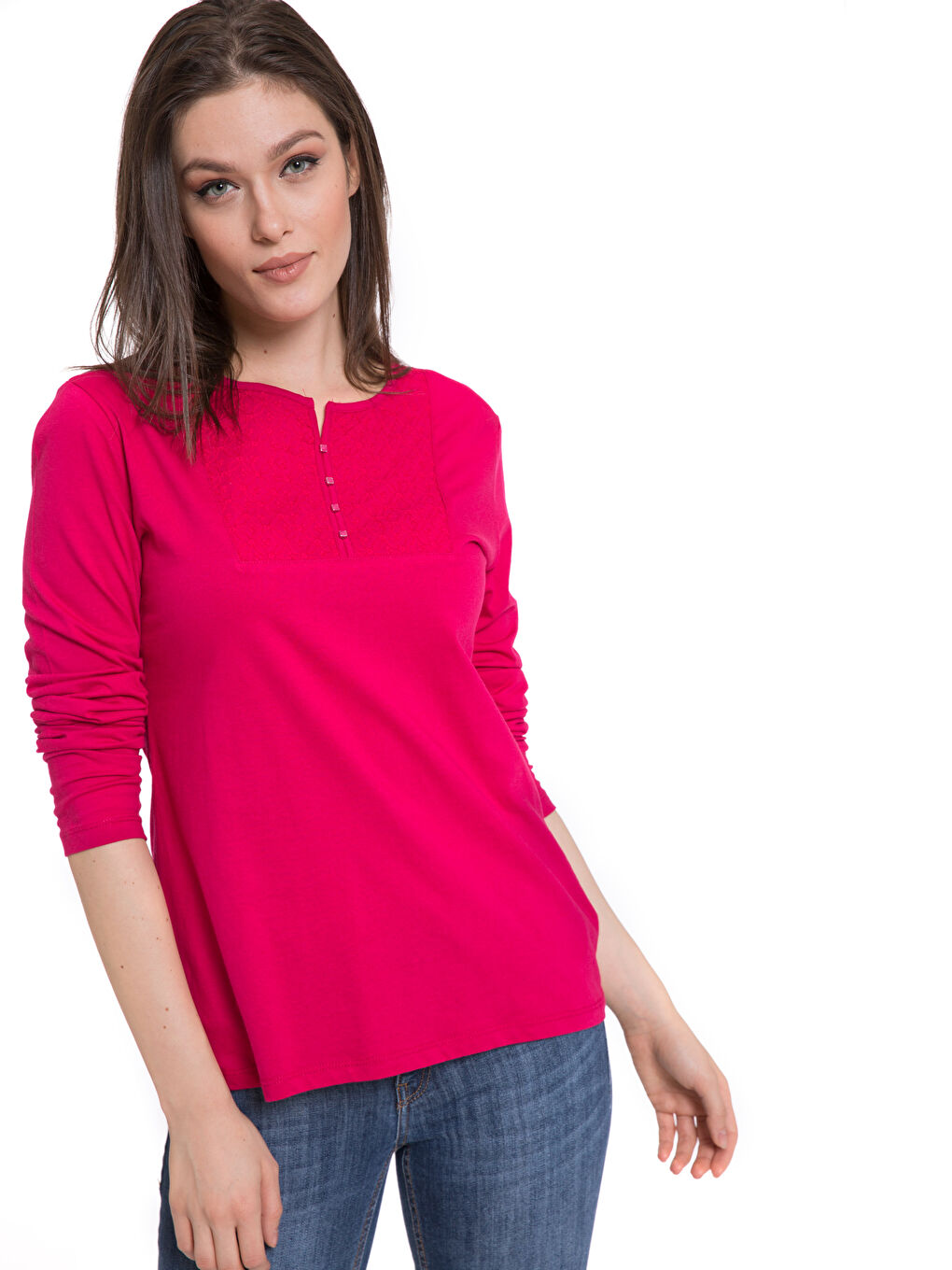LCWAIKIKI Classic Woman FUCHSIA T-Shirt -8S4036Z8-HHM