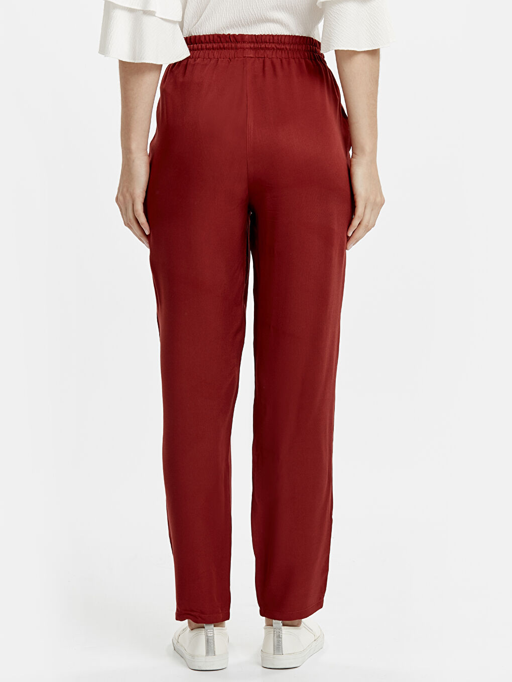 Pantalon ROUGE BORDEAUX Femme-2
