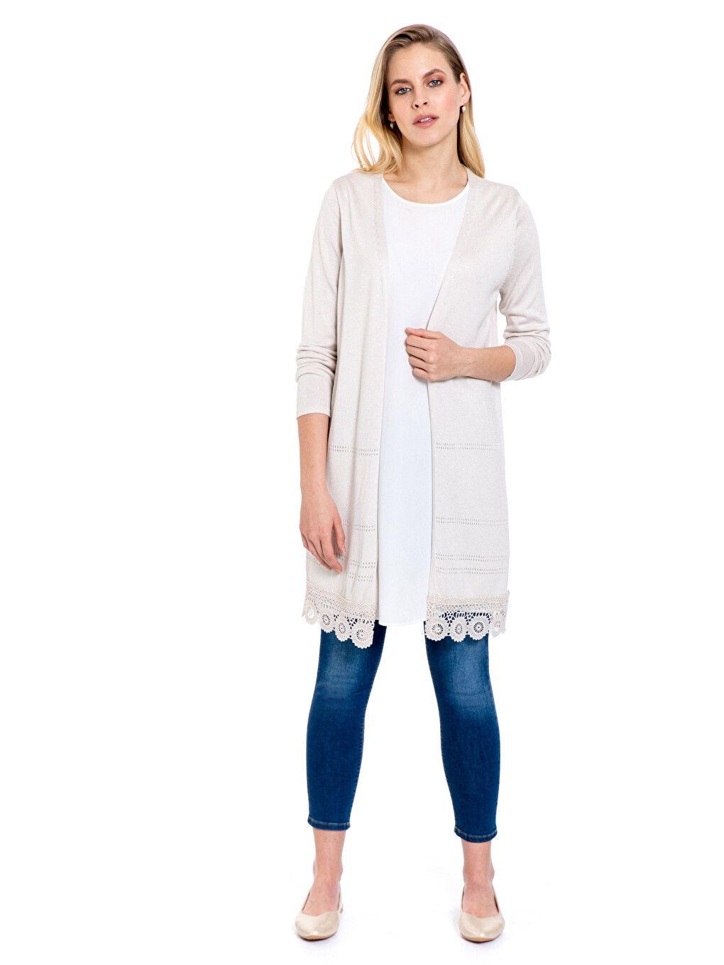 Woman Beige Cardigan-2