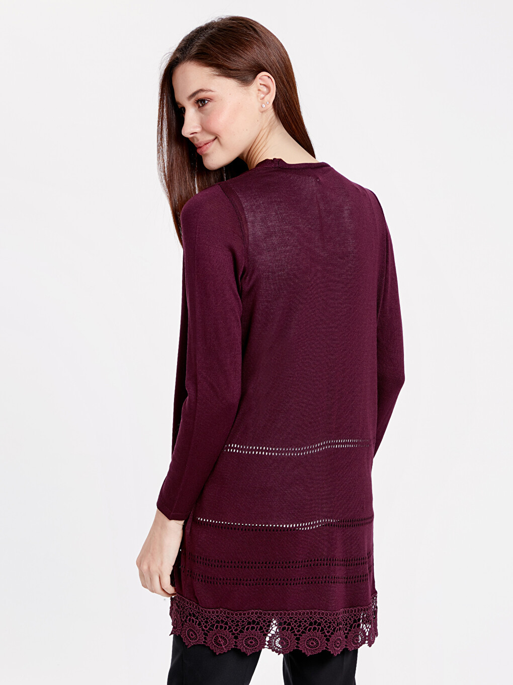 Woman Plum Cardigan-1