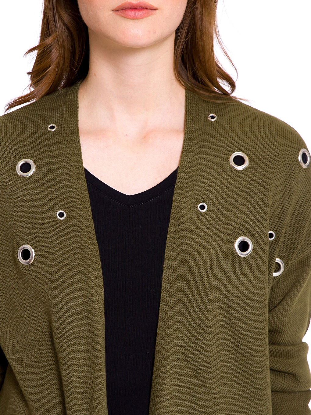 ქალი ხაკისფერი კარდიგანი-3