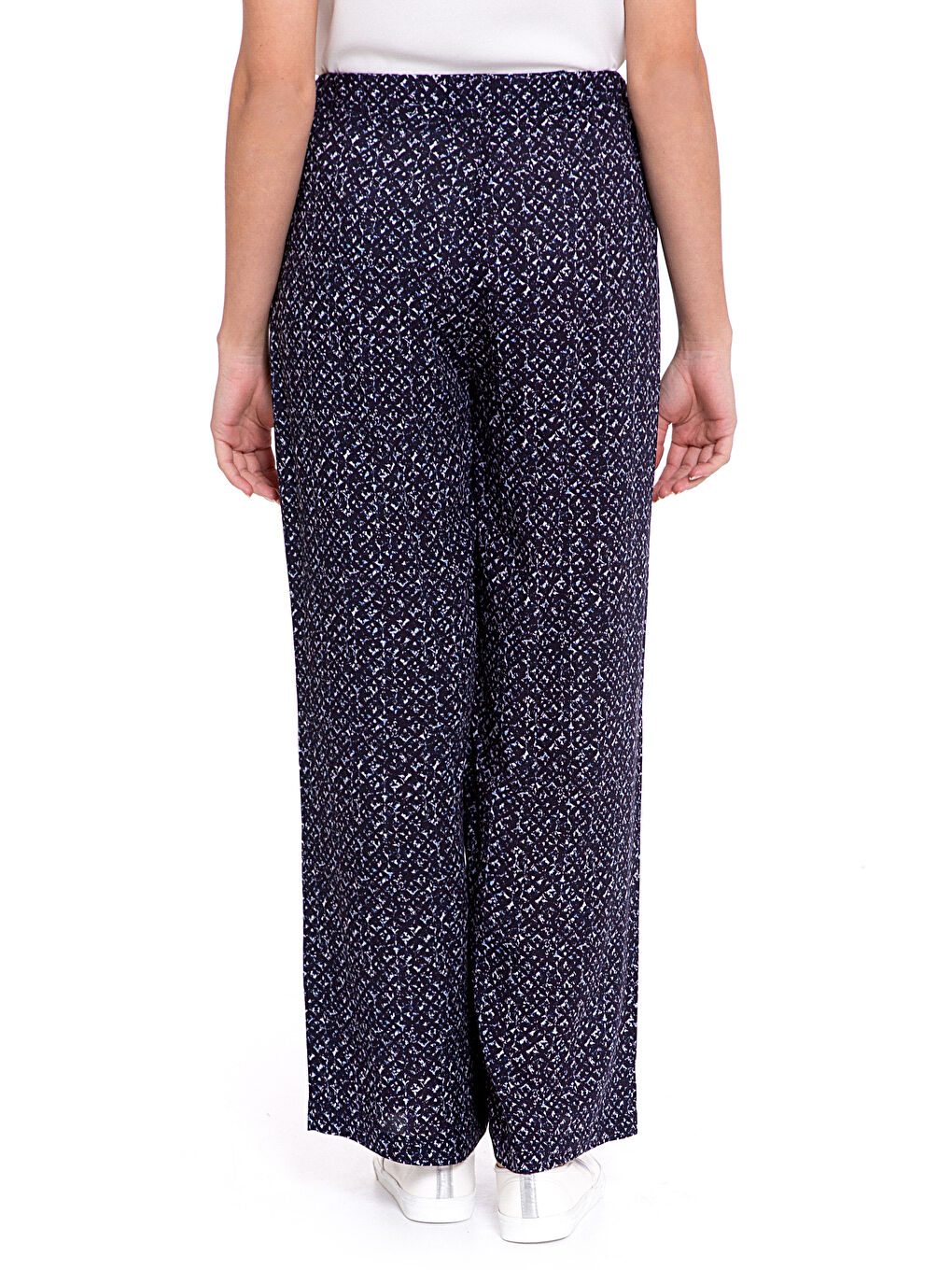 Elasticated Waist Patterned Women's Trousers-2