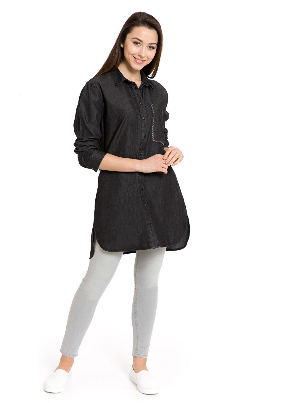 Woman GREY Shirt Tunic-2