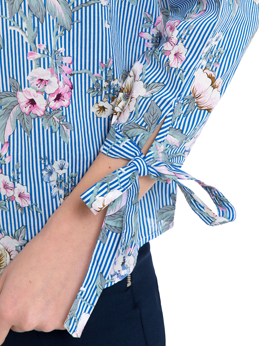 Chemise Col de Chemise Manches Longues Popeline pour Femmes-3