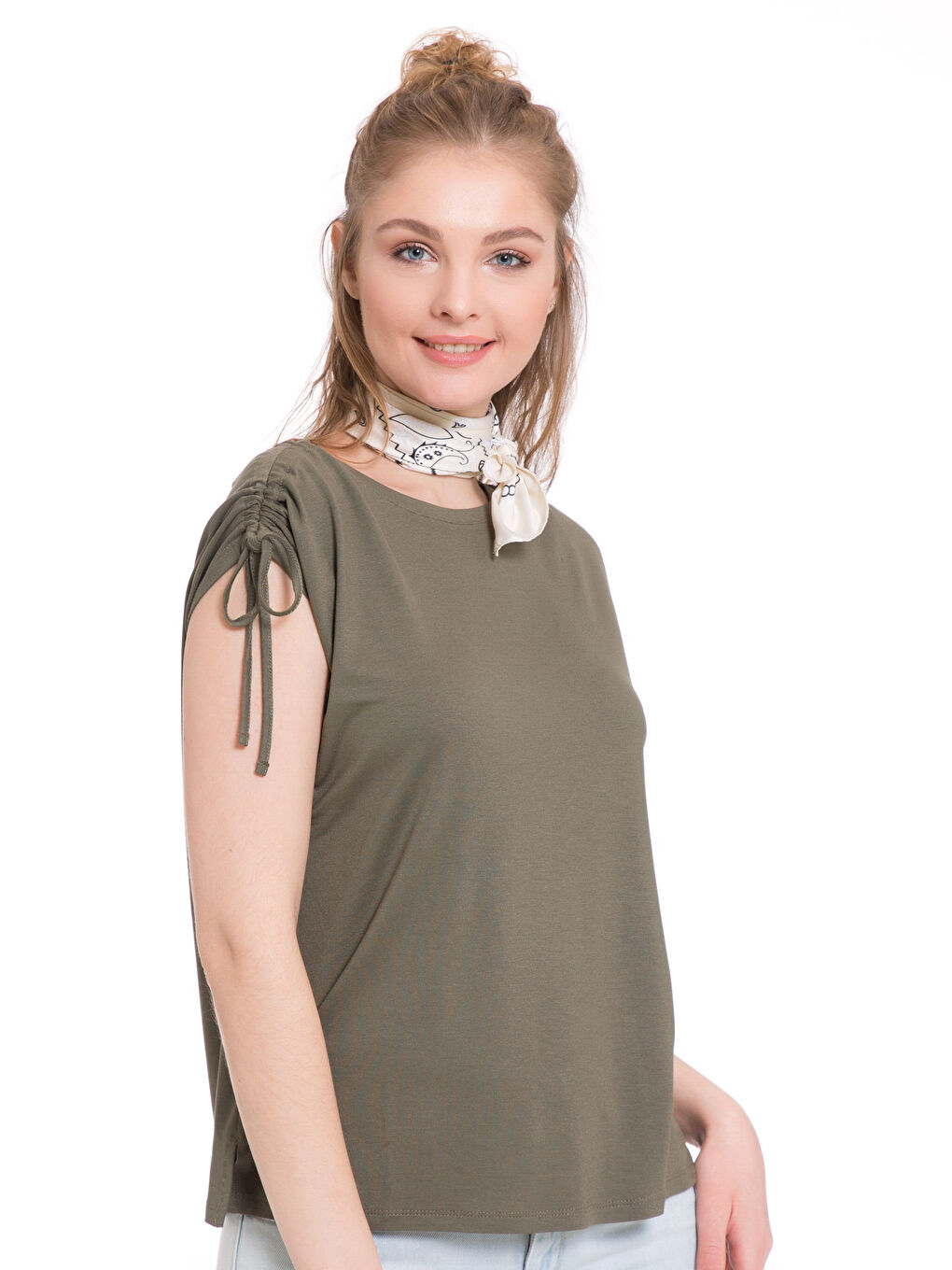 Ekru Krem Rengi Bandana-2