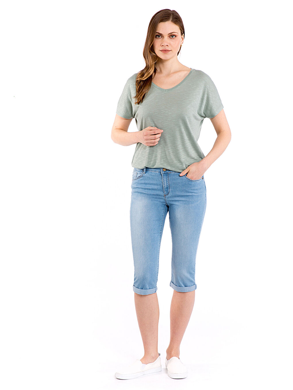 İndigo Super Slim Kadın Jean Kapri