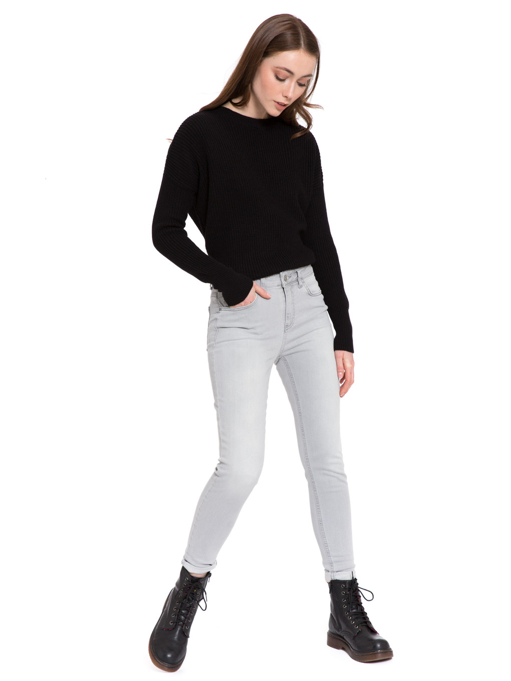 Mid Waist Skinny Fit Women's Jeans