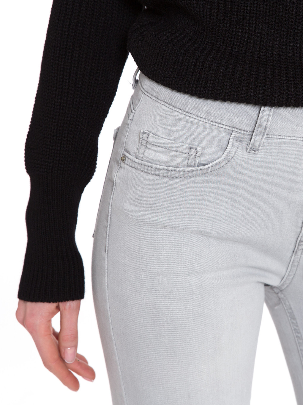 Mid Waist Skinny Fit Women's Jeans-3