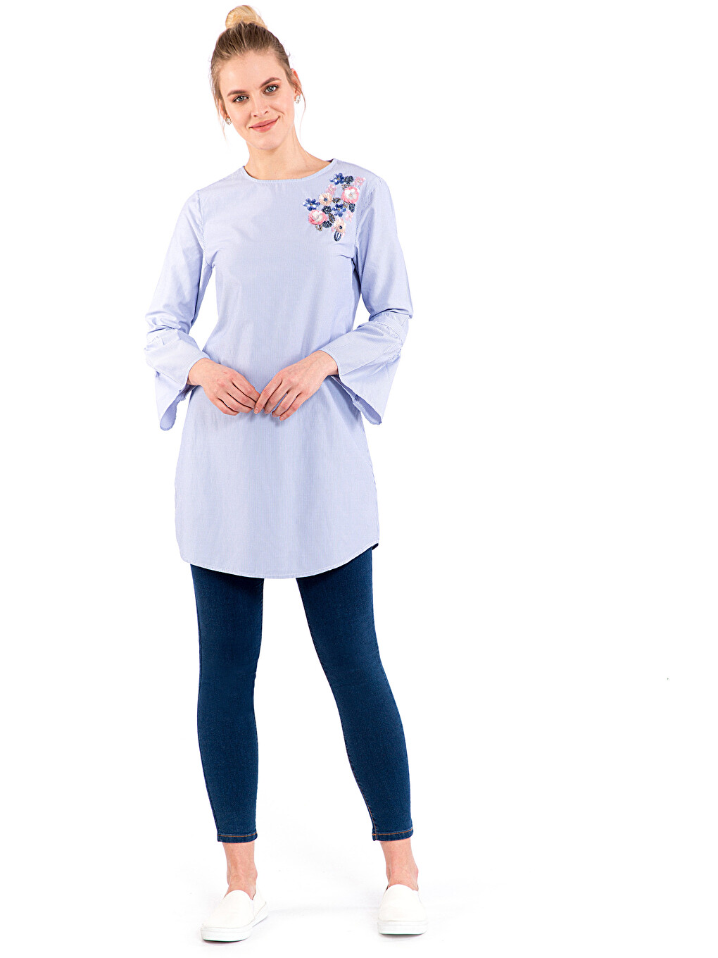 Mavi Çizgili Tunik-2