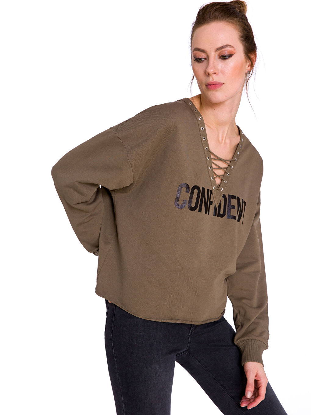 LCW Vision Frau KHAKI Sweatshirt -8S9024Z8-ATO