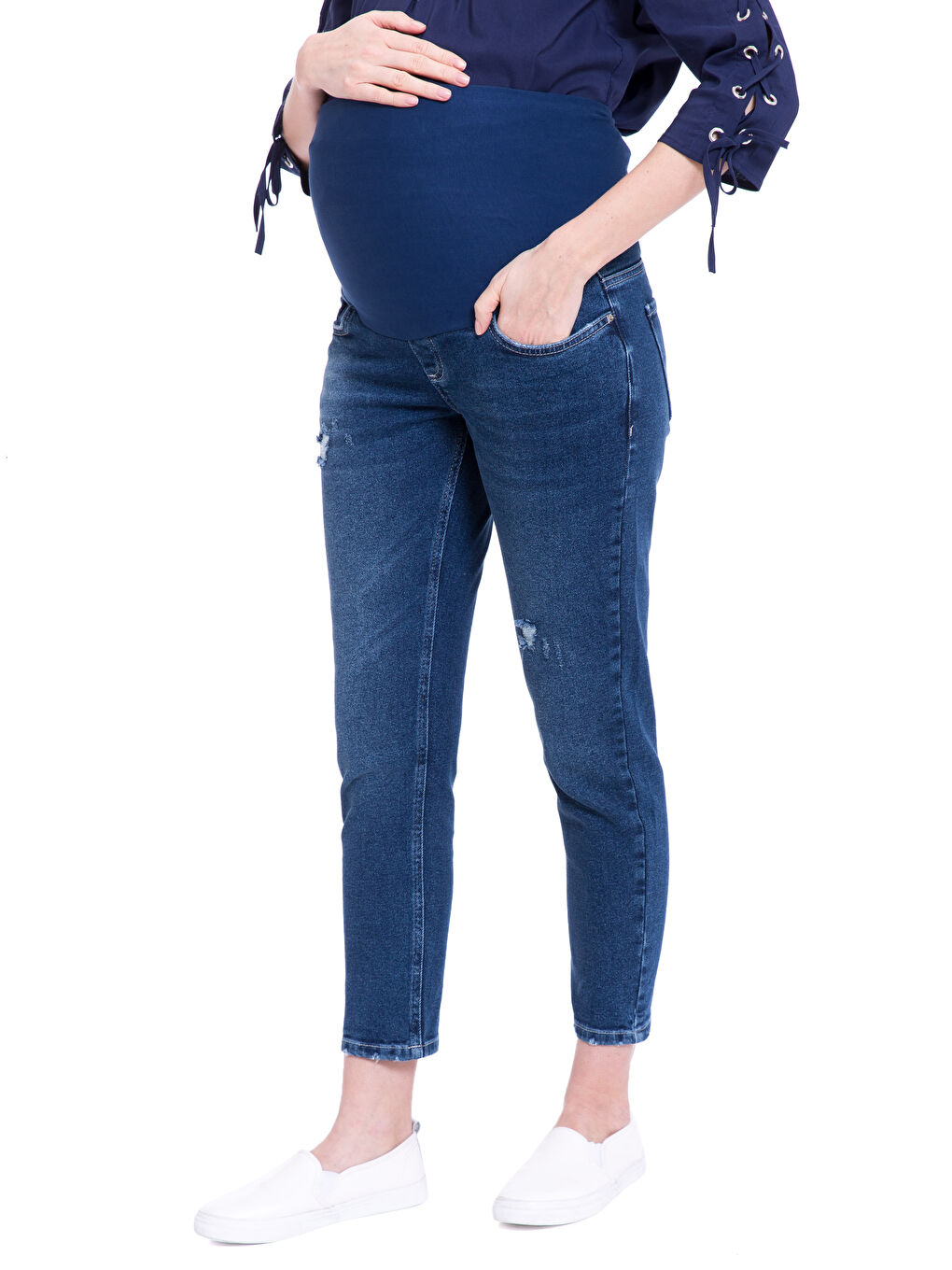 Orta İndigo Rodeo Jean Pantolon-2