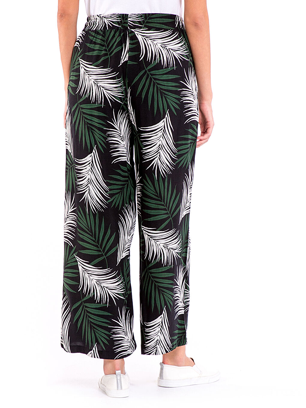 Elastic Waist High Waist Trousers-2