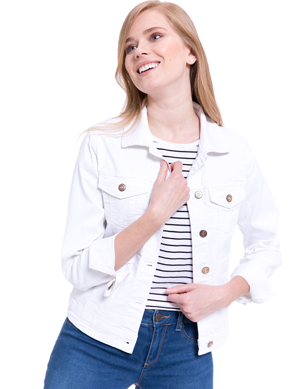 Woman WHITE Denim Jacket