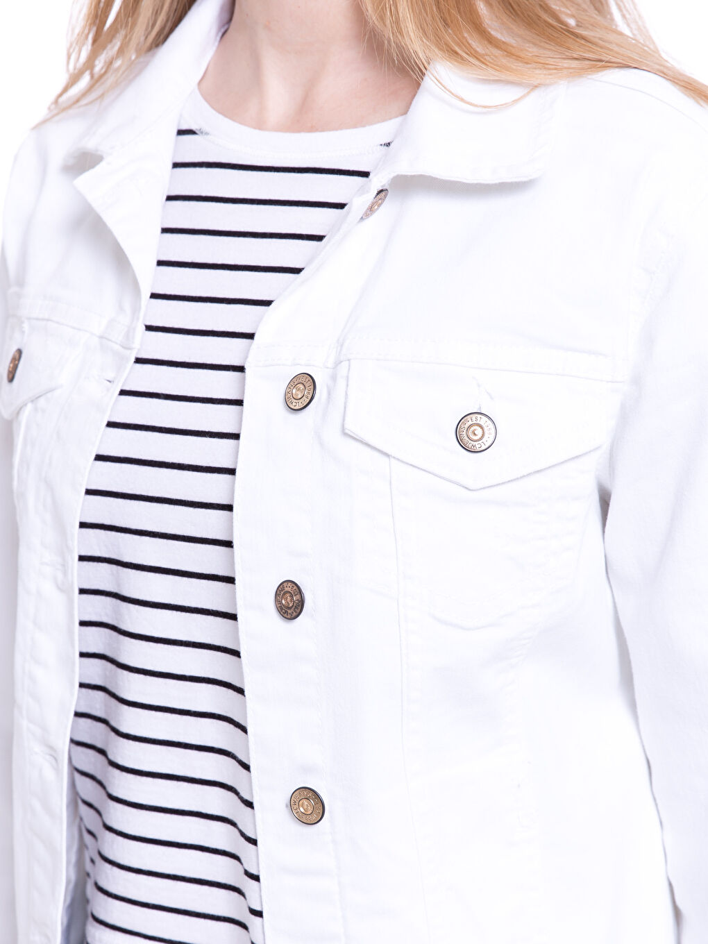 Woman WHITE Denim Jacket-3