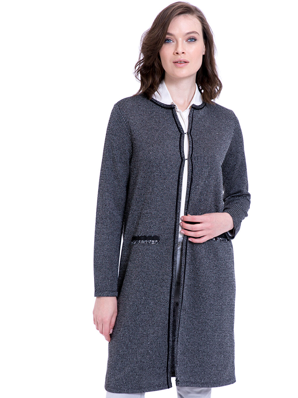 Siyah Fermuarlı Sweatshirt