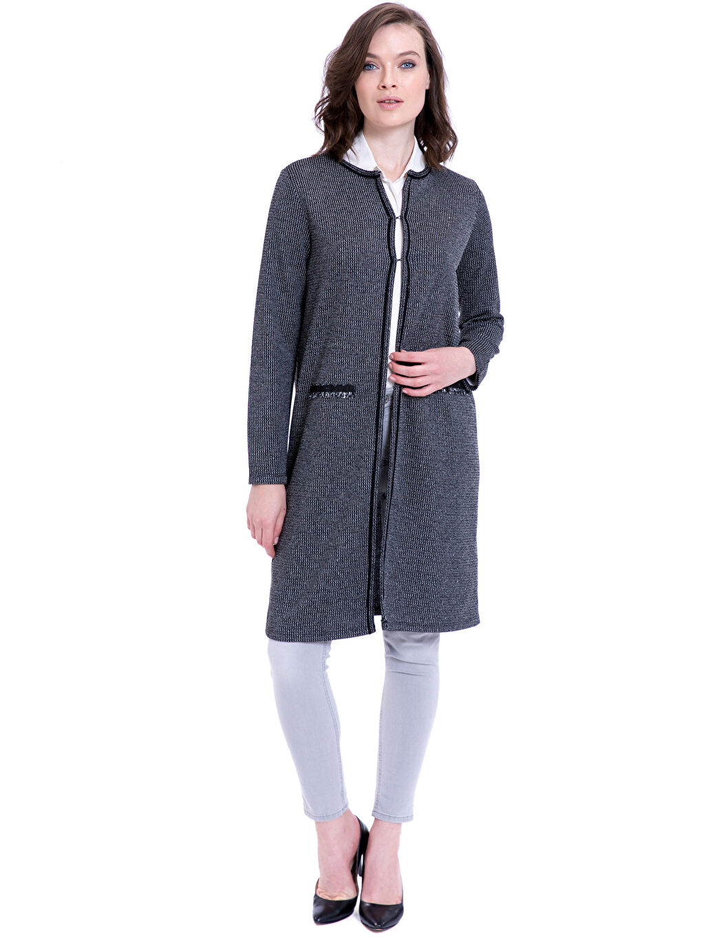 Siyah Fermuarlı Sweatshirt-2