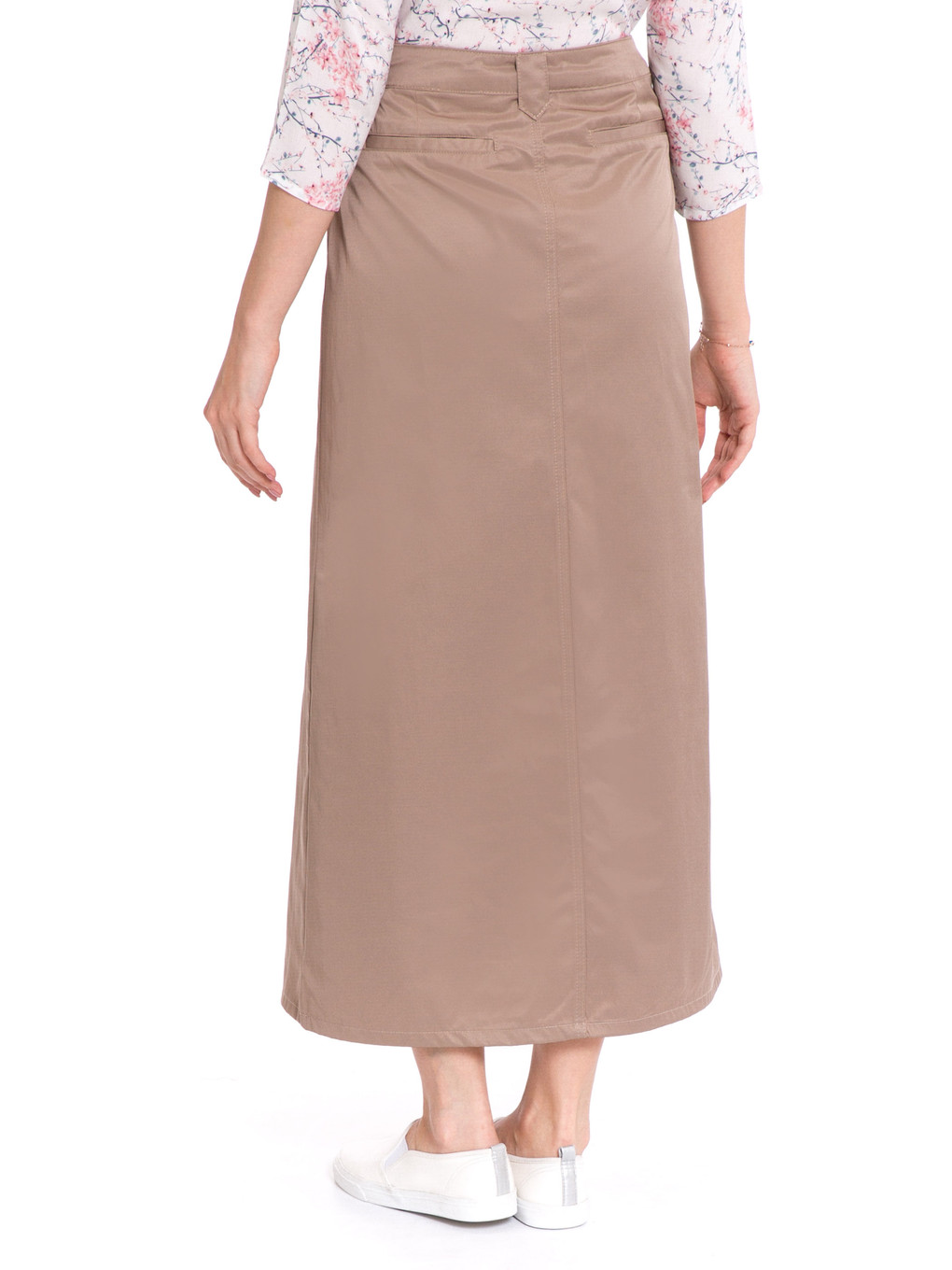 Kahverengi Standart Fit Gabardin Kadın Etek-2