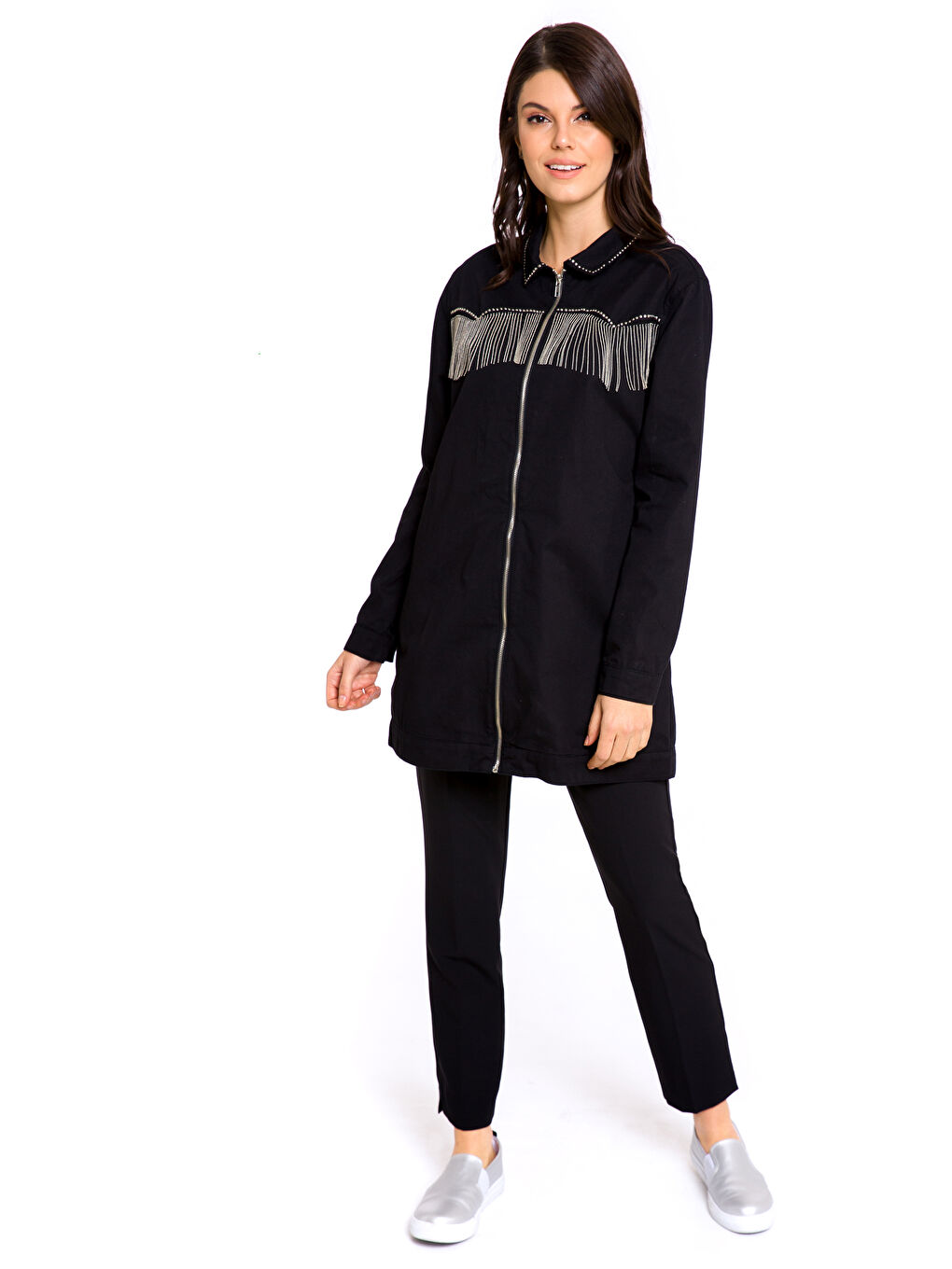 Yeni Siyah Jean Ceket-3