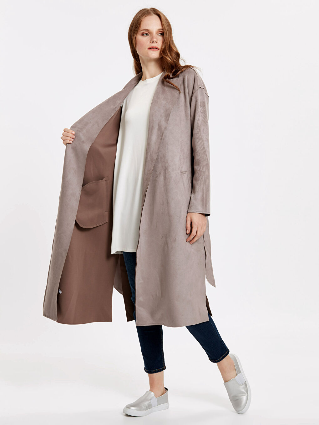 Trench-coat GRIS Femme-1