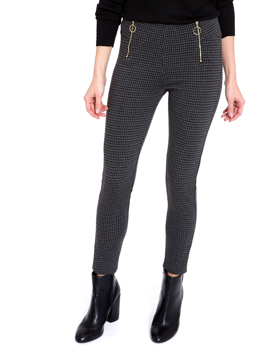 Gri Ekoseli Eşofman Altı-2