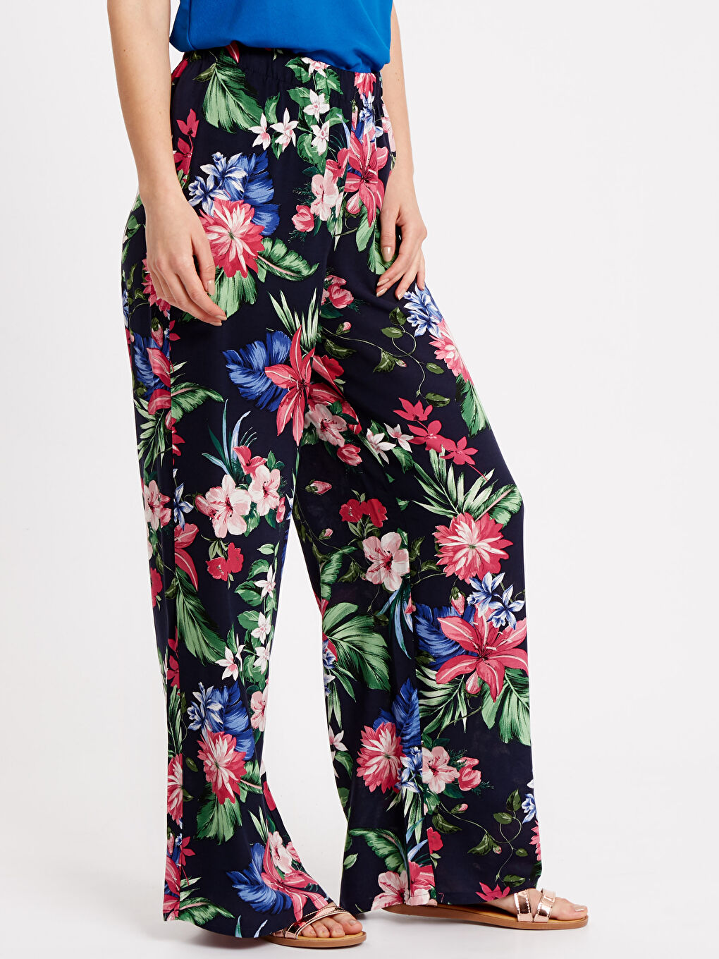 Женщины Розовый Брюки-1