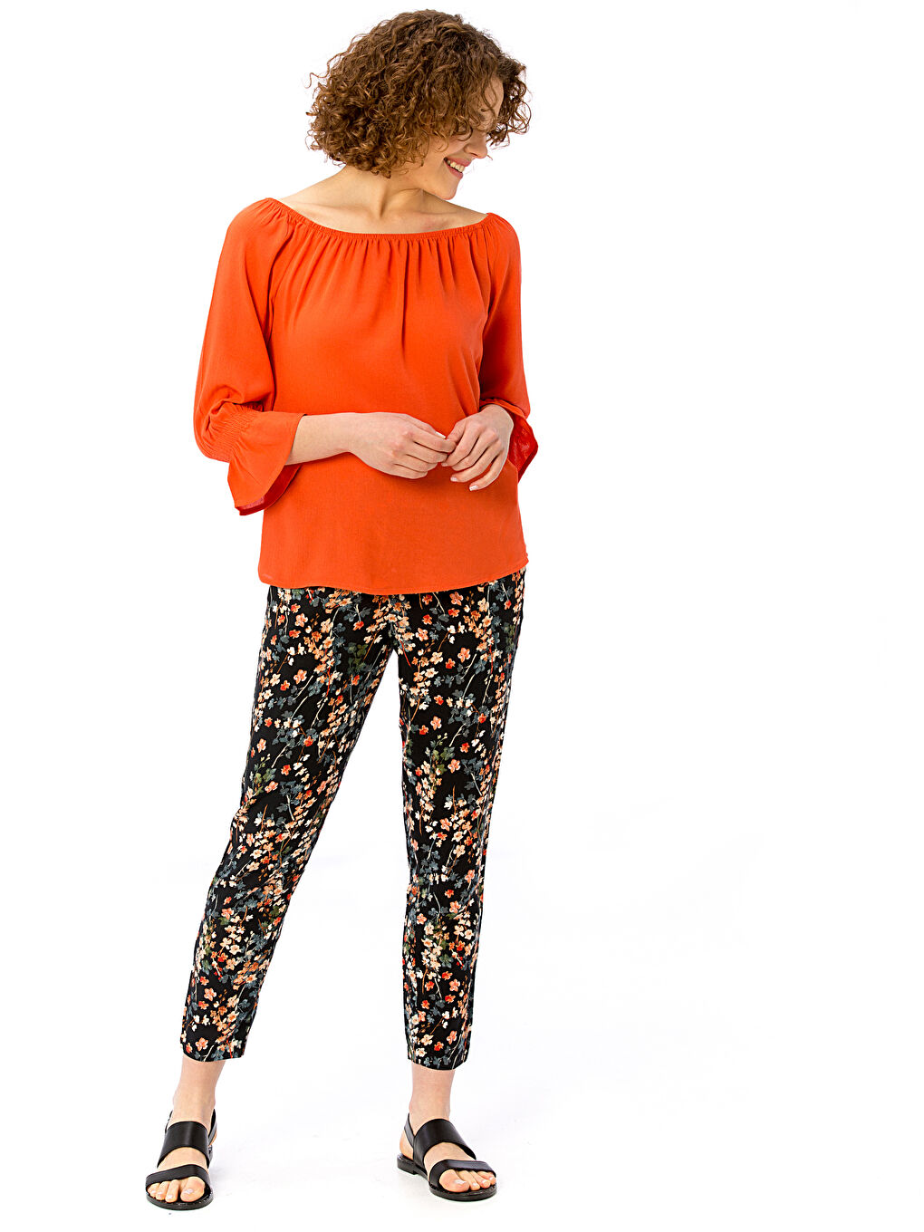 بلوزة برتقالي نساء-2