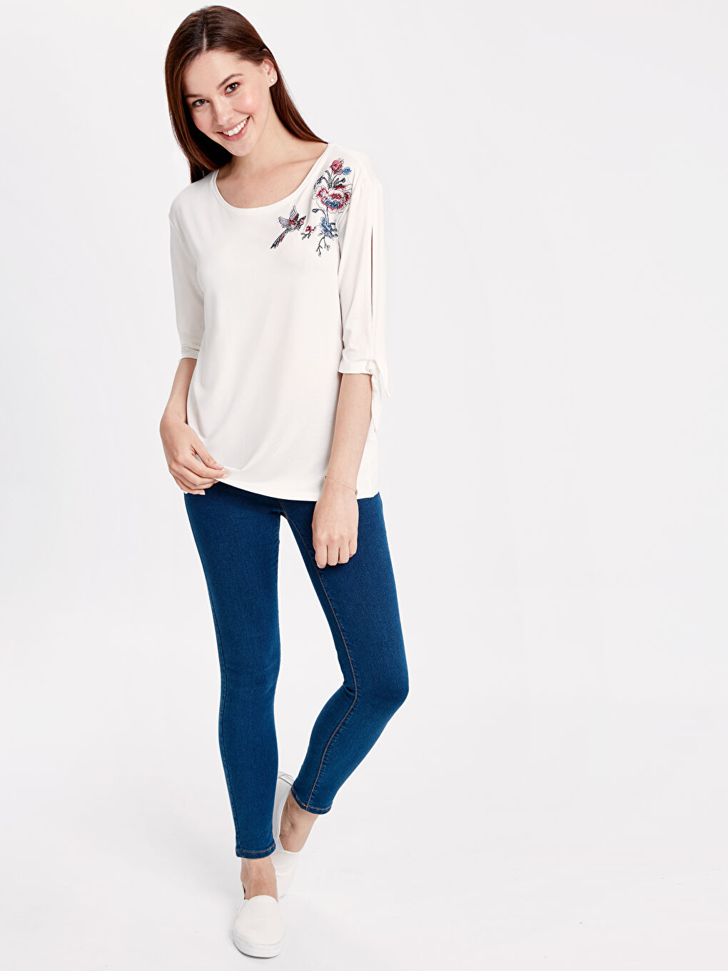 Woman ECRU T-Shirt-2