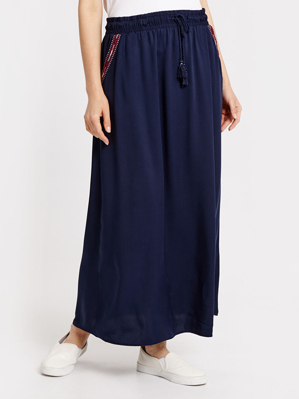 Спідниця з габардину звичайного крою для жінок-1