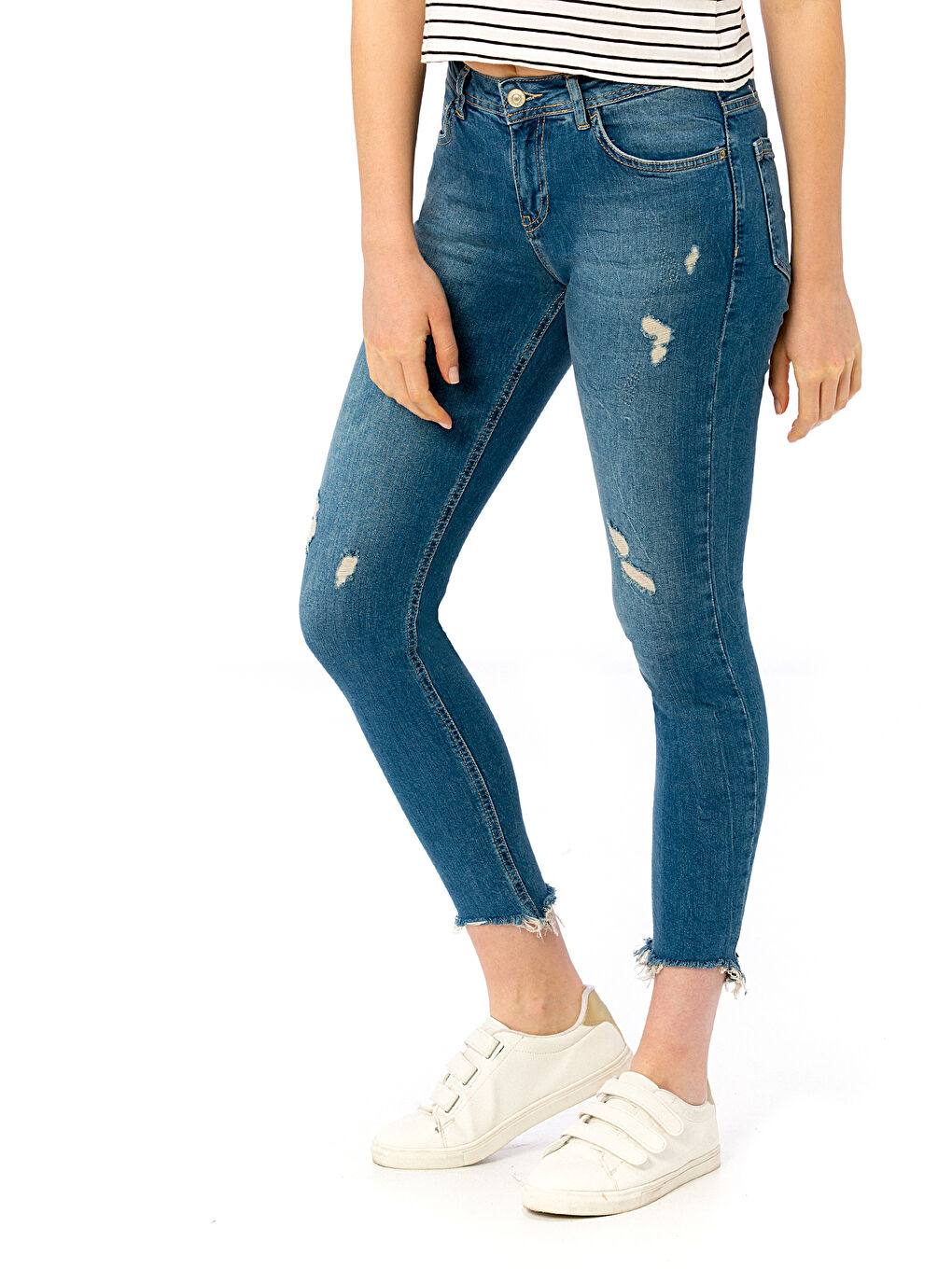 Orta İndigo Rodeo Jean Pantolon-1