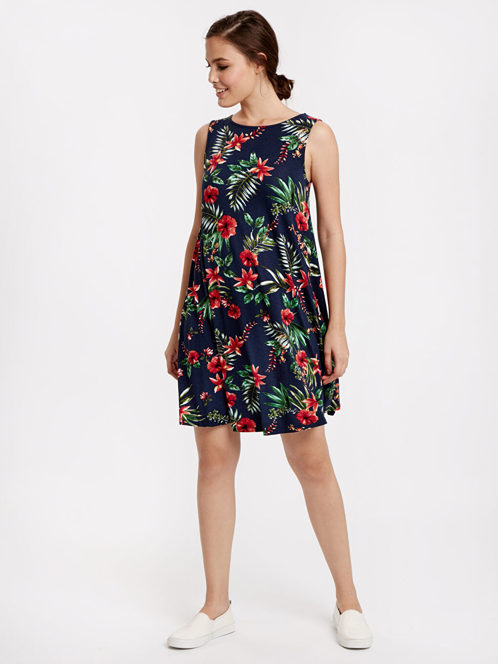 Женщины Синий Платье