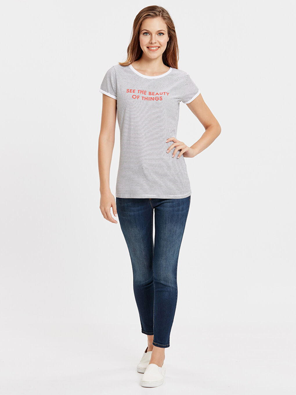 Siyah Çizgili Tişört-2