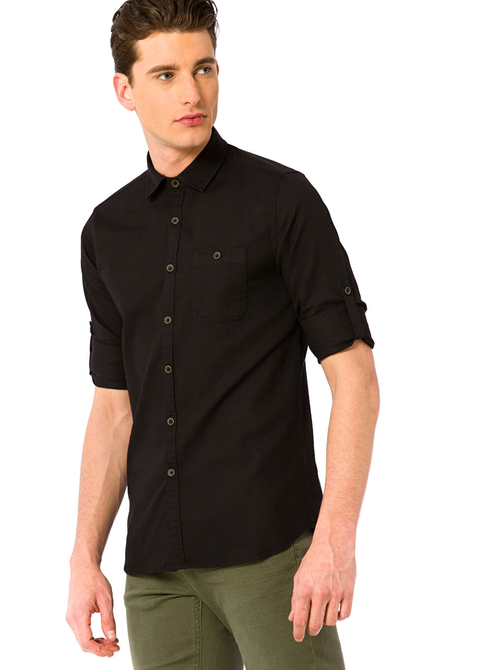 Extra Slim Fit Long Sleeve Twill Poplin Shirt