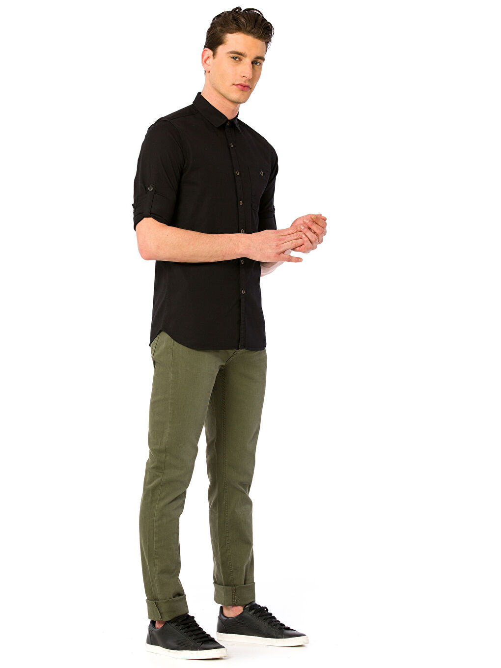 Extra Slim Fit Long Sleeve Twill Poplin Shirt-2