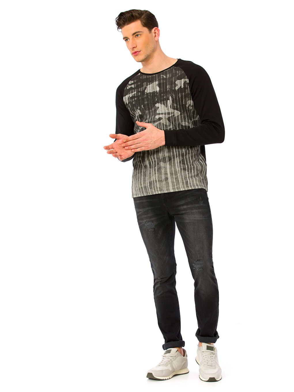 Siyah Sıyah Sweatshirt-2